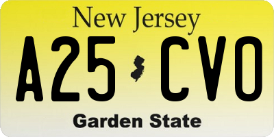 NJ license plate A25CVO