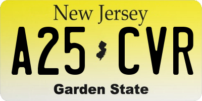 NJ license plate A25CVR
