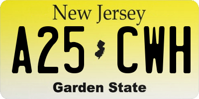 NJ license plate A25CWH