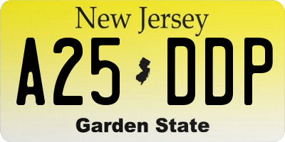 NJ license plate A25DDP