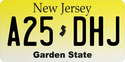 NJ license plate A25DHJ