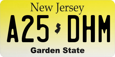 NJ license plate A25DHM