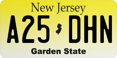 NJ license plate A25DHN