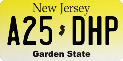 NJ license plate A25DHP