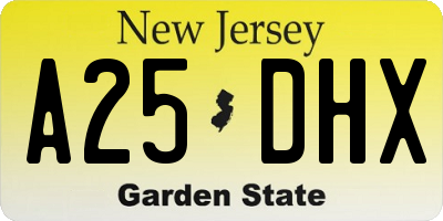 NJ license plate A25DHX