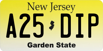 NJ license plate A25DIP