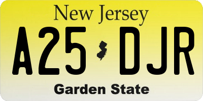 NJ license plate A25DJR