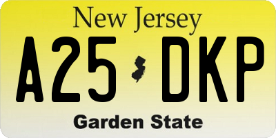 NJ license plate A25DKP