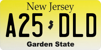 NJ license plate A25DLD