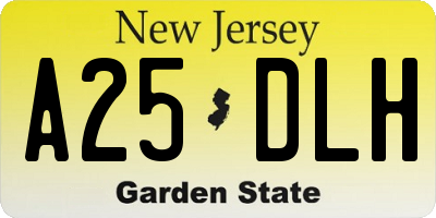 NJ license plate A25DLH