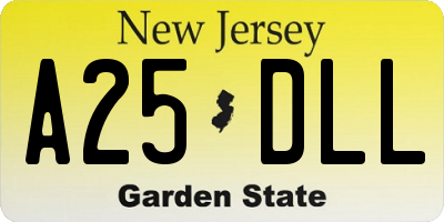 NJ license plate A25DLL