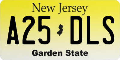 NJ license plate A25DLS