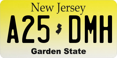 NJ license plate A25DMH
