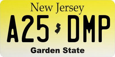 NJ license plate A25DMP