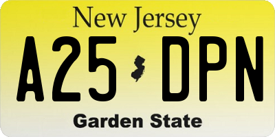 NJ license plate A25DPN