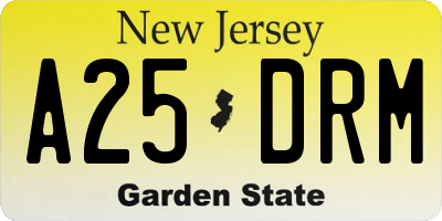 NJ license plate A25DRM