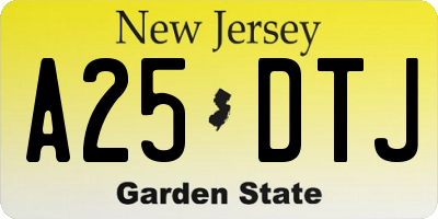 NJ license plate A25DTJ
