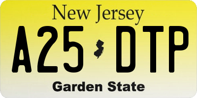 NJ license plate A25DTP
