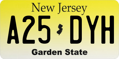 NJ license plate A25DYH