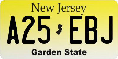 NJ license plate A25EBJ