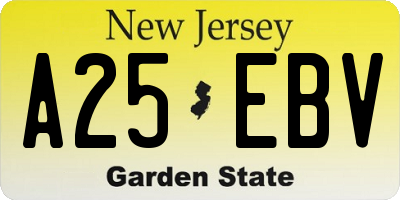 NJ license plate A25EBV