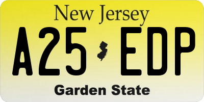 NJ license plate A25EDP