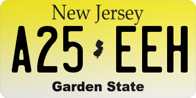 NJ license plate A25EEH