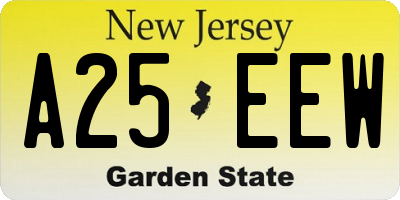 NJ license plate A25EEW