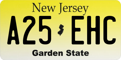 NJ license plate A25EHC