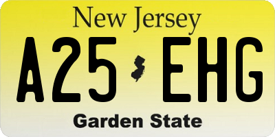 NJ license plate A25EHG
