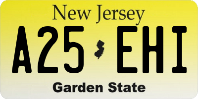 NJ license plate A25EHI