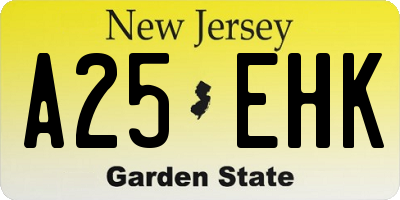 NJ license plate A25EHK