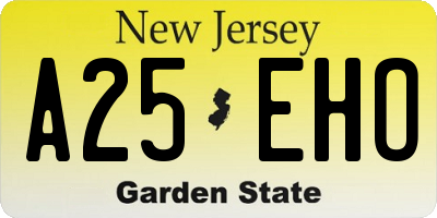 NJ license plate A25EHO