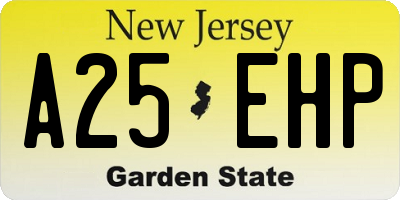 NJ license plate A25EHP