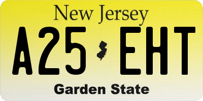 NJ license plate A25EHT
