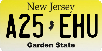 NJ license plate A25EHU