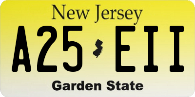 NJ license plate A25EII