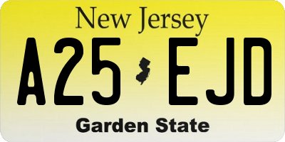 NJ license plate A25EJD