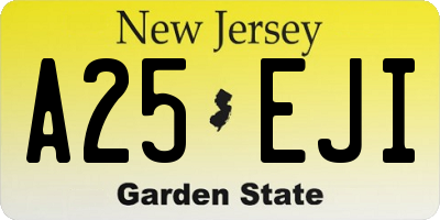 NJ license plate A25EJI