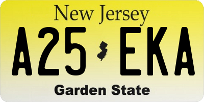 NJ license plate A25EKA