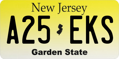NJ license plate A25EKS
