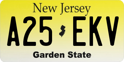 NJ license plate A25EKV