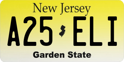 NJ license plate A25ELI