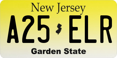 NJ license plate A25ELR