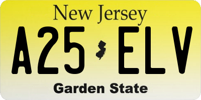 NJ license plate A25ELV