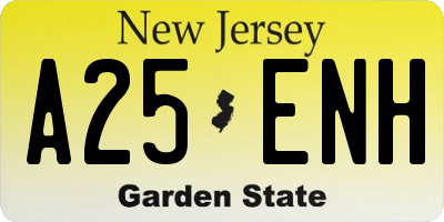 NJ license plate A25ENH
