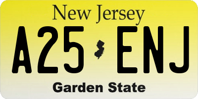 NJ license plate A25ENJ