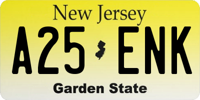 NJ license plate A25ENK