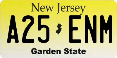 NJ license plate A25ENM