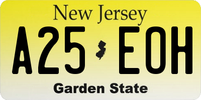 NJ license plate A25EOH